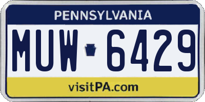 PA license plate MUW6429