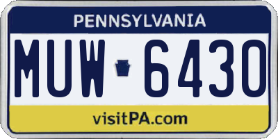 PA license plate MUW6430