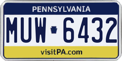 PA license plate MUW6432