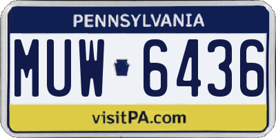 PA license plate MUW6436