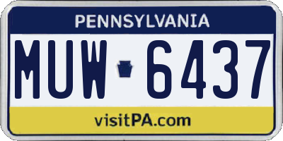 PA license plate MUW6437