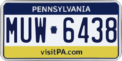 PA license plate MUW6438