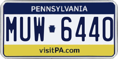 PA license plate MUW6440