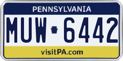 PA license plate MUW6442