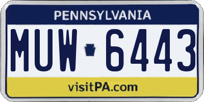 PA license plate MUW6443