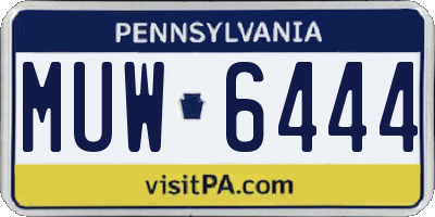 PA license plate MUW6444