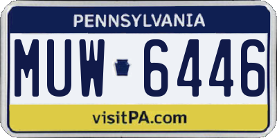 PA license plate MUW6446