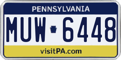 PA license plate MUW6448