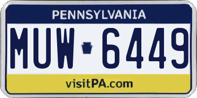 PA license plate MUW6449