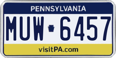 PA license plate MUW6457
