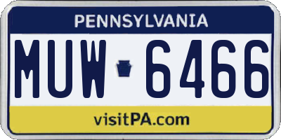 PA license plate MUW6466