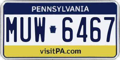 PA license plate MUW6467
