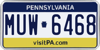 PA license plate MUW6468