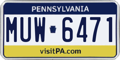 PA license plate MUW6471