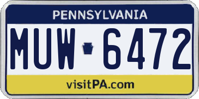 PA license plate MUW6472