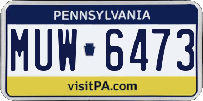 PA license plate MUW6473