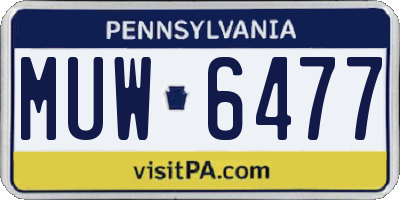 PA license plate MUW6477