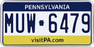 PA license plate MUW6479