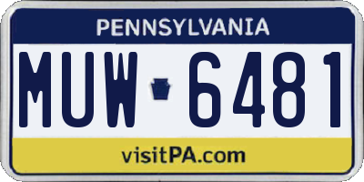 PA license plate MUW6481