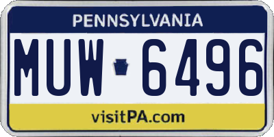 PA license plate MUW6496