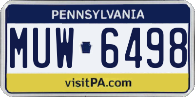 PA license plate MUW6498