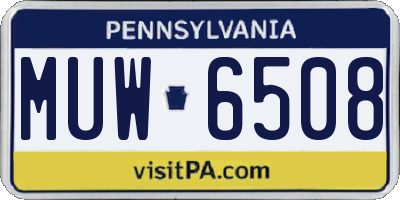 PA license plate MUW6508