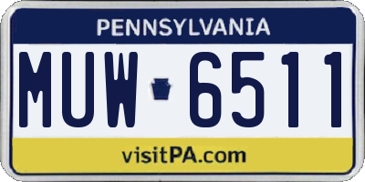 PA license plate MUW6511