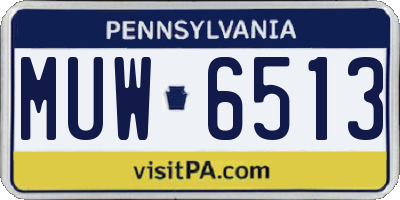 PA license plate MUW6513