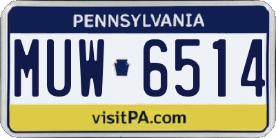 PA license plate MUW6514