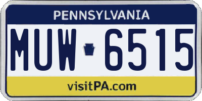PA license plate MUW6515