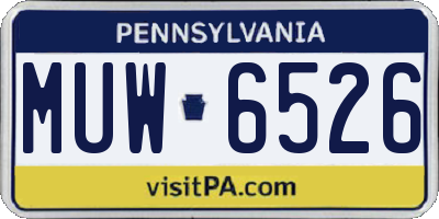 PA license plate MUW6526