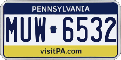 PA license plate MUW6532