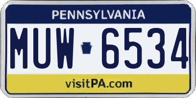 PA license plate MUW6534