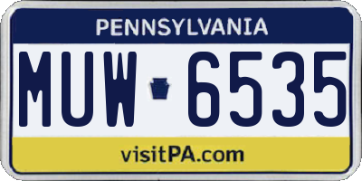 PA license plate MUW6535