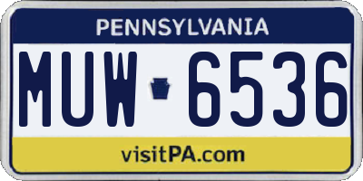 PA license plate MUW6536