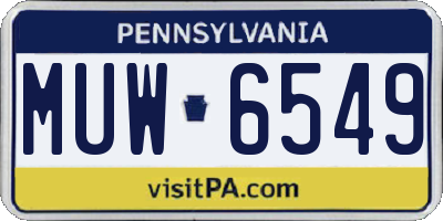 PA license plate MUW6549