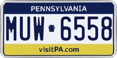 PA license plate MUW6558