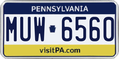 PA license plate MUW6560
