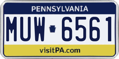 PA license plate MUW6561