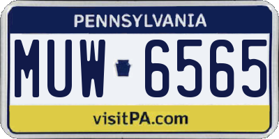 PA license plate MUW6565