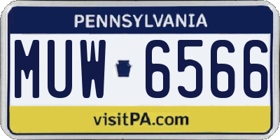 PA license plate MUW6566