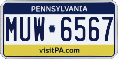 PA license plate MUW6567