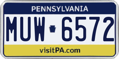 PA license plate MUW6572
