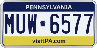 PA license plate MUW6577