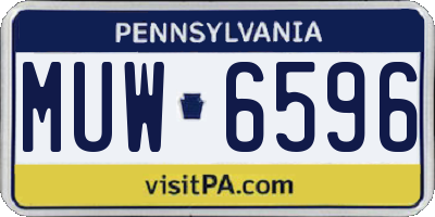 PA license plate MUW6596