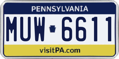 PA license plate MUW6611