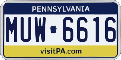 PA license plate MUW6616