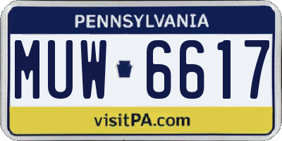 PA license plate MUW6617