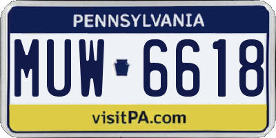 PA license plate MUW6618