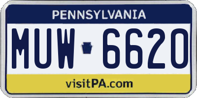PA license plate MUW6620
